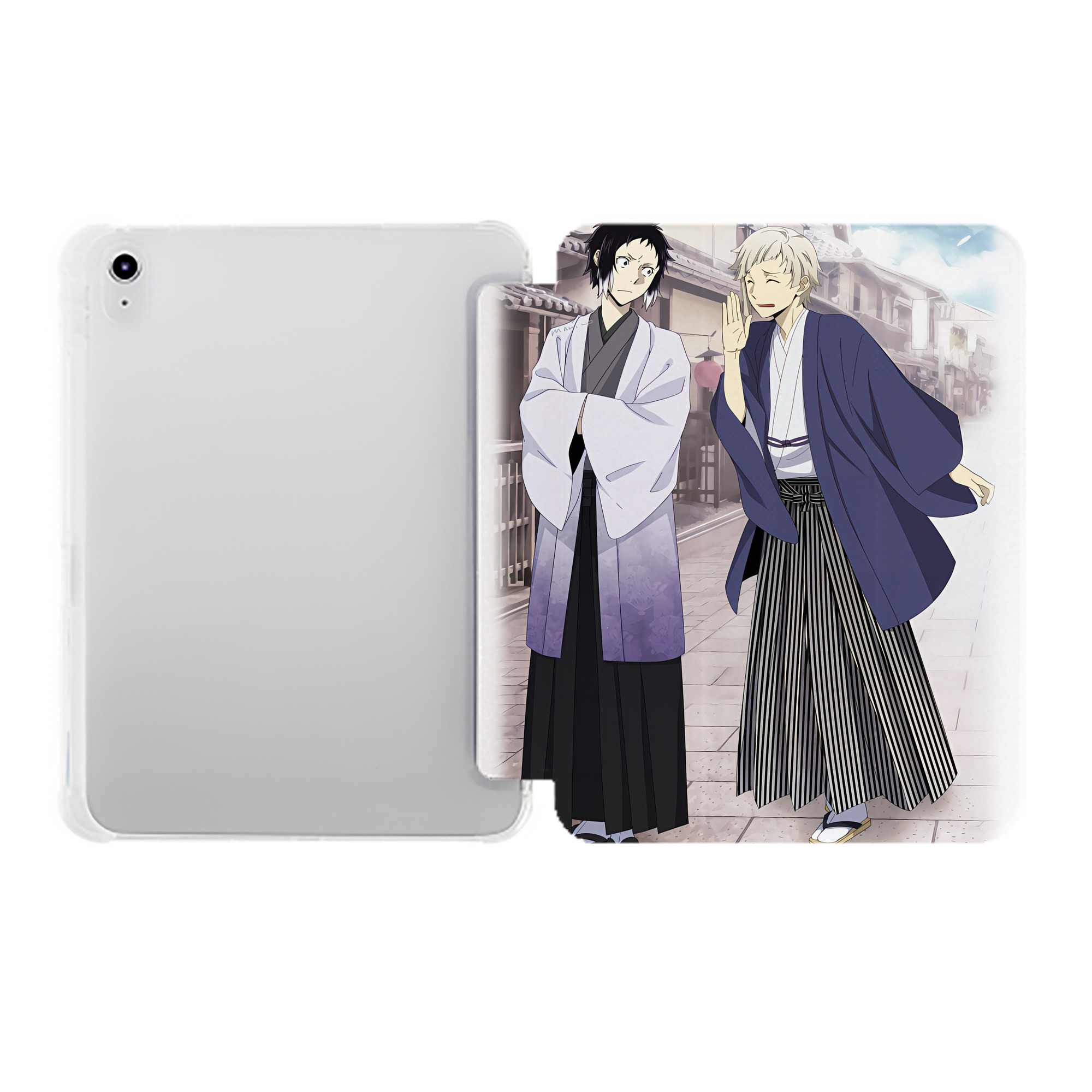 （画像用） 文豪ストレイドッグス Bungo Stray Dogs IPad ケース ペン収納付き 三つ折りスタンド PUレザー×シリコン 対応機種9.5/10.5/10.9インチ